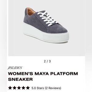 J/Slides Maya Platform Sneaker in Gray Suede